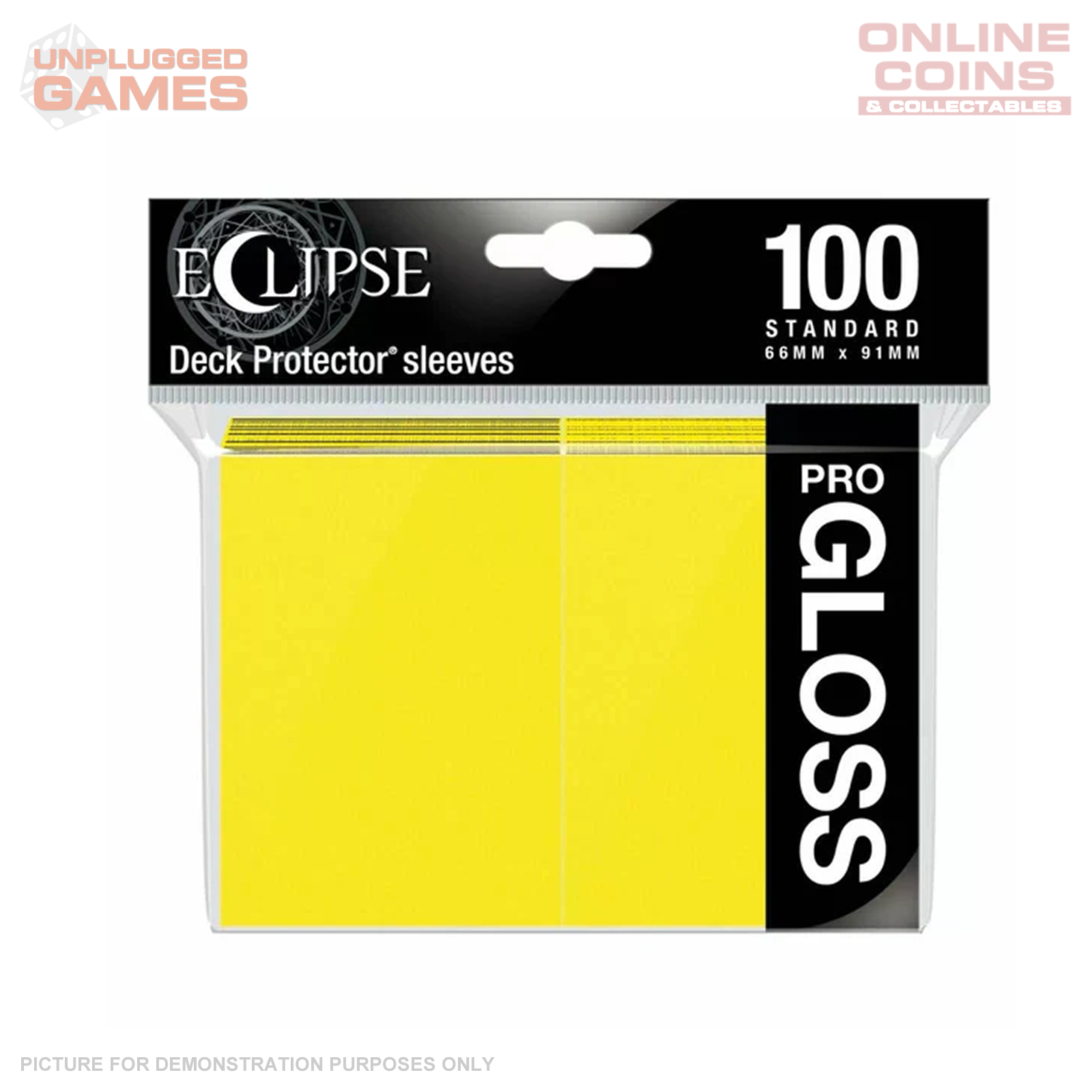 Ultra Pro Eclipse Gloss Standard Deck Protector Sleeves 100ct - Yellow
